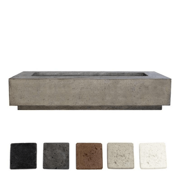 Prism Hardscapes Tavola 6 Concrete Gas Fire Pit Ph 415 With Color Options On A White Background