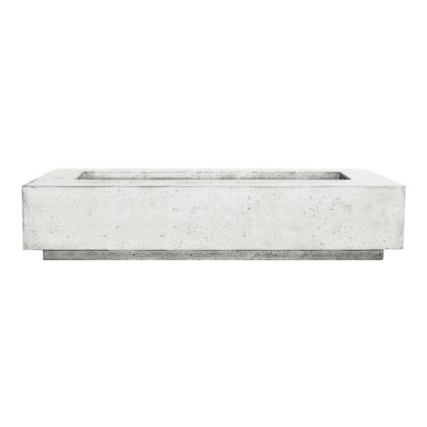     Prism Hardscapes Tavola 6 Concrete Gas Fire Table In Ultra White On A White Background