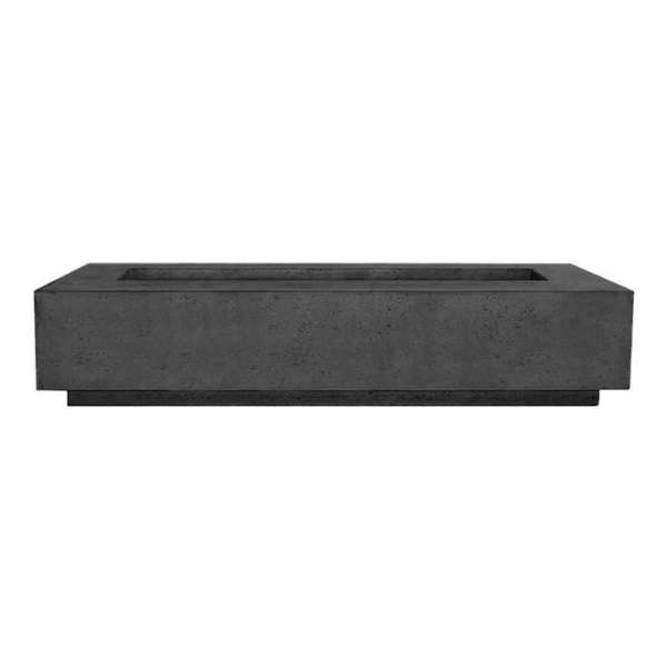     Prism Hardscapes Tavola 72 Concrete Gas Fire Pit In Ebony On A White Background