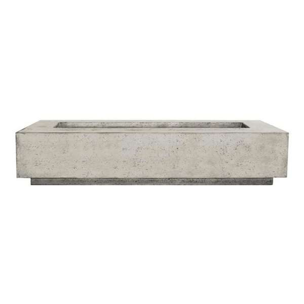     Prism Hardscapes Tavola 72 Concrete Gas Fire Pit In Natural On A White Background