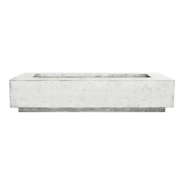    Prism Hardscapes Tavola 72 Concrete Gas Fire Pit In Ultra White On A White Background