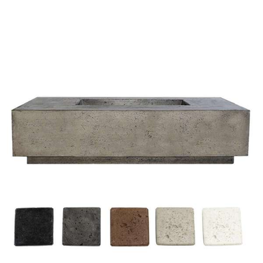 Prism Hardscapes Tavola 72 Concrete Gas Fire Pit With Color Options On A White Background