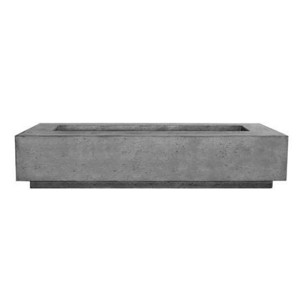 Prism Hardscapes Tavola 8 Concrete Gas Fire Pit Ph 473 In Pewter On White Background