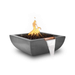 The Outdoor Plus Avalon Concrete Fire Water Bowl In Gray Color With Flame And Water