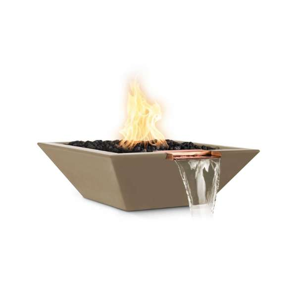 The Outdoor Plus Maya Concrete Fire Water Bowl In Color Brown 