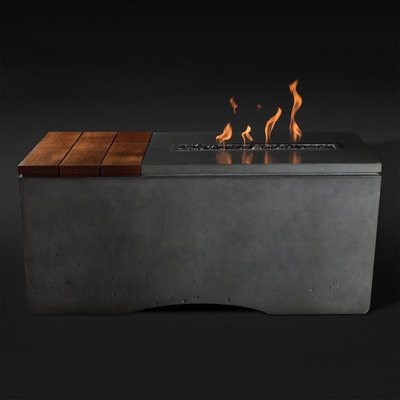 Slick Rock Concrete Oasis Series 48-Inch Rectangle Fire Table KOF48 Fire Pit Slick Rock Concrete 