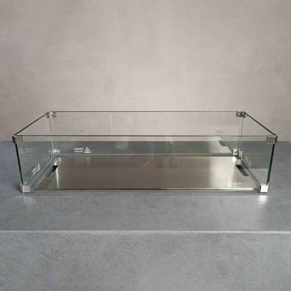 Starfire Designs Beton Rectangle Glass Wind Guard With Burner Cover