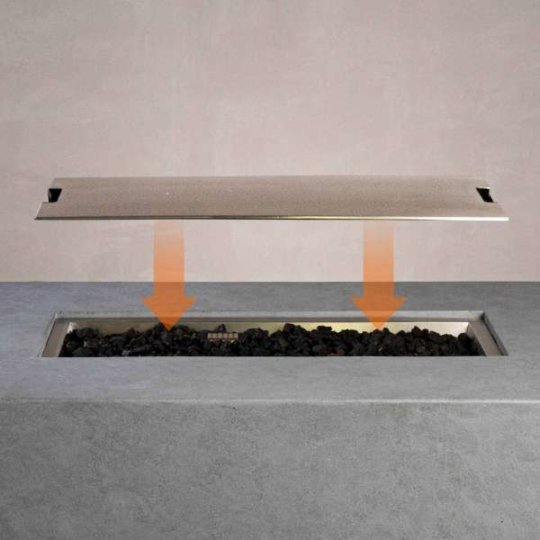     Starfire Designs Beton Rectangle Stainless Steel Burner Cover On Top Of The Beton Rectangle Fire Pit