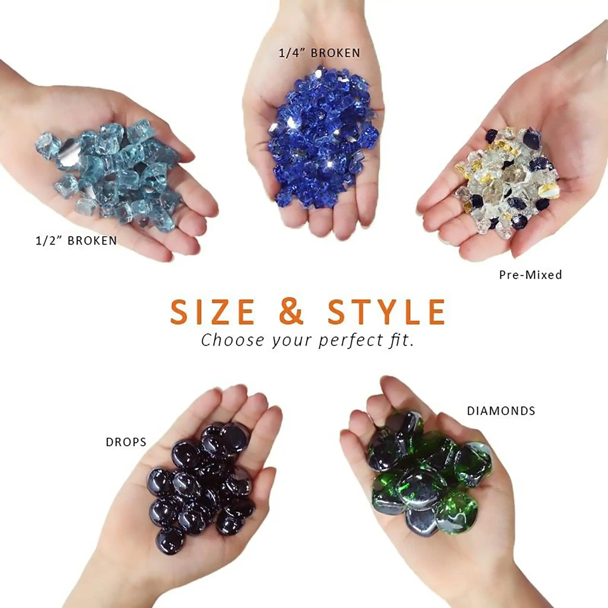 Starfire Glass Reflective Fire Diamonds (10lbs)