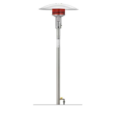 Sunglo Natural Gas Permanent Post Patio Heater   Stainless Steel 50000 On A White Background