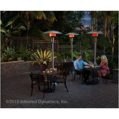 Sunglo Natural Gas Permanent Post Patio Heater With Automatic Ignition In An Outdoor Sample Set Up