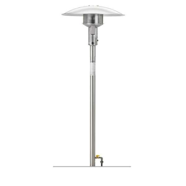 Sunglo Natural Gas Permanent Post Patio Heater With Automatic Ignition On A White Background