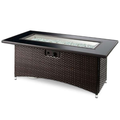 The Outdoor Greatroom Balsam Montego Linear Gas Fire Pit Table On A White Background