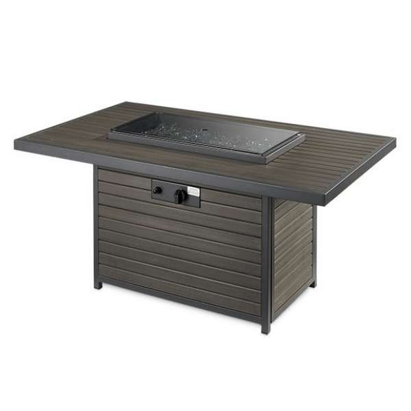The Outdoor Greatroom Brooks Rectangular Gas Fire Pit Table Brk 1224 19 K In White Background With Cover