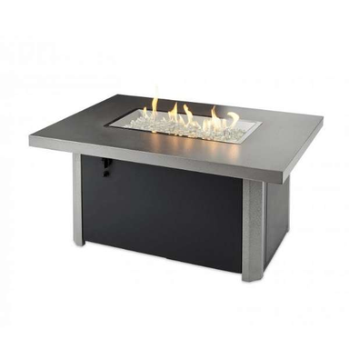 The Outdoor GreatRoom Caden Rectangular Gas Fire Pit Table CAD-1224 With Flame
