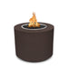 The Outdoor Plus Beverly Fire Pit in Copper Vein with Flame on White Background