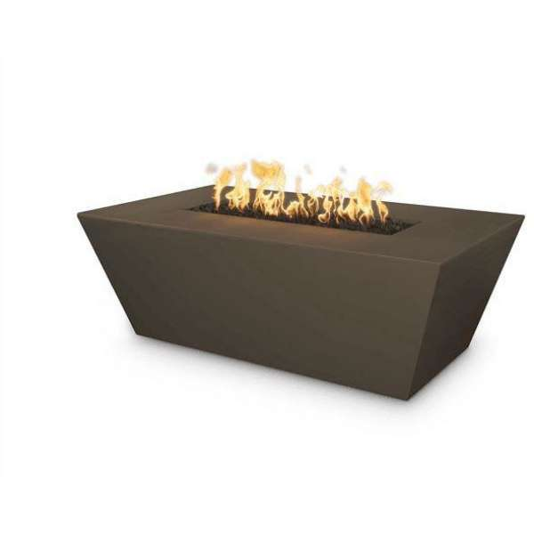   The Outdoor Plus Angelus Concrete Fire Pit In Chocoloate Color With Flame