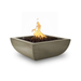     The Outdoor Plus Avalon Concrete Fire Bowl In Ash Color With Flame