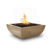    The Outdoor Plus Avalon Concrete Fire Bowl In Brown Color With Flame