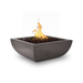    The Outdoor Plus Avalon Concrete Fire Bowl In Chesnut Color With Flame