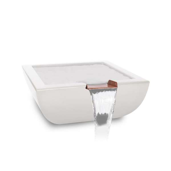 The Outdoor Plus Avalon Concrete Water Bowl In Limestone On A White Background
