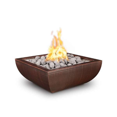       The Outdoor Plus Avalon Hammered Copper Fire Bowl With Flame