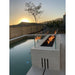 The Outdoor Plus Cabo Linear Concrete Fire Pit Outdoor set up