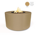 The Outdoor Plus Florence Fire Pit Brown With Flame On A White Background