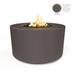 The Outdoor Plus Florence Fire Pit Chestnut With Flame On A White Background