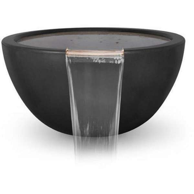     The Outdoor Plus Luna Concrete Fire Water Bowl In Black Color