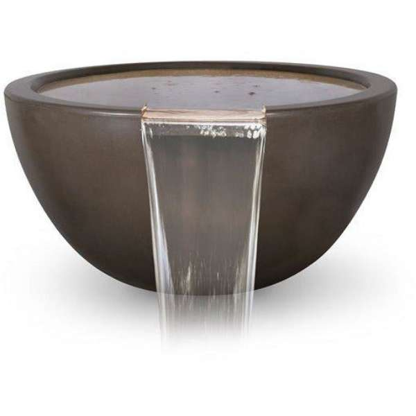     The Outdoor Plus Luna Concrete Fire Water Bowl In Chocolate Color 