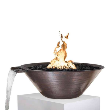    The Outdoor Plus Remi Copper Fire Water Bowl On A White Background 