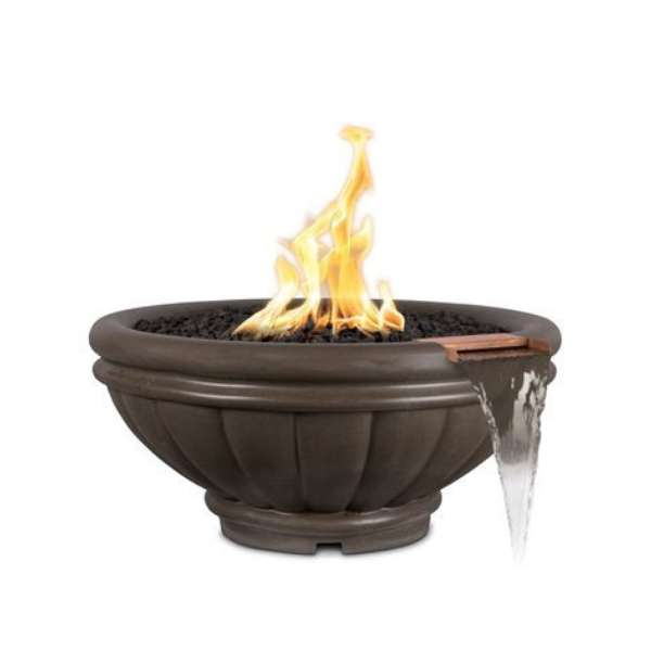     The Outdoor Plus Roma Concrete Fire Water Bowl In Chocolate