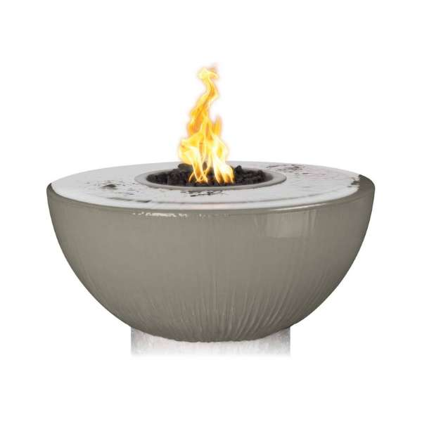     The Outdoor Plus Sedona 360_ Concrete Fire Water Bowl In Natural Gray Color
