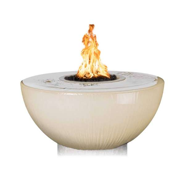    The Outdoor Plus Sedona 360_ Concrete Fire Water Bowl In Vanilla Color