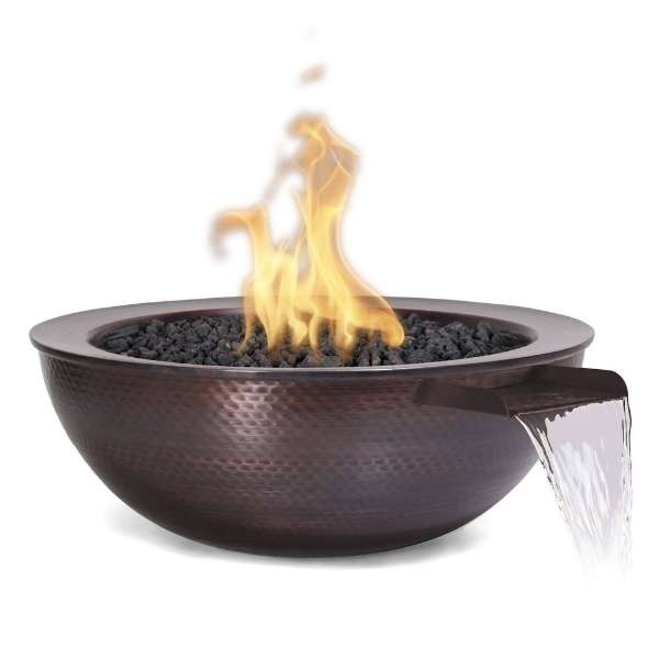    The Outdoor Plus Sedona Copper Fire Water Bowl On A White Background
