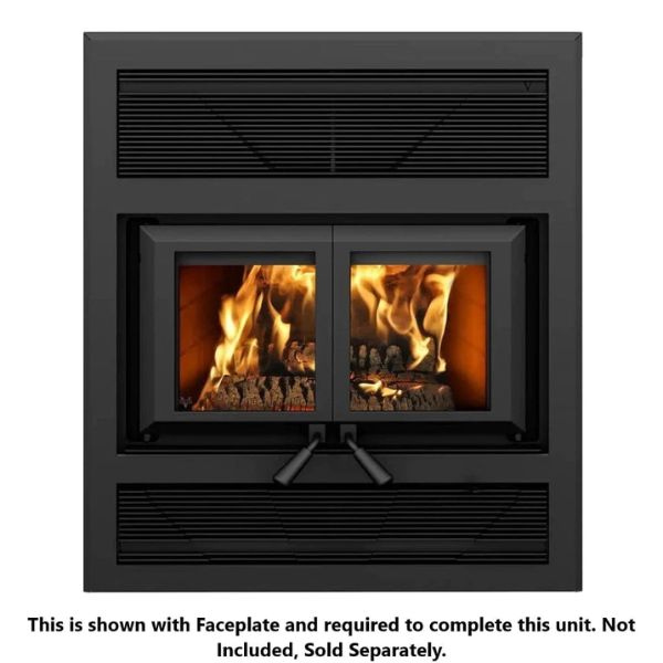 Ventis He325 Double Door Wood Burning Fireplace On A White Background