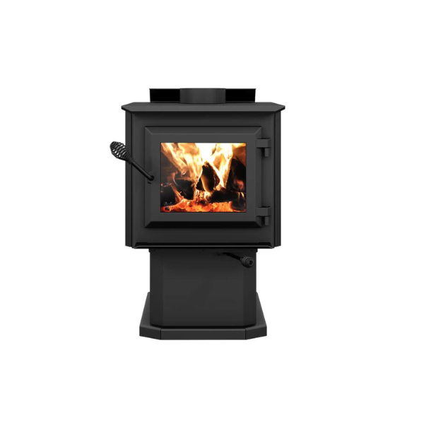 Ventis Hes140 Small Wood Stove On Pedestal In Front View Sample Photo